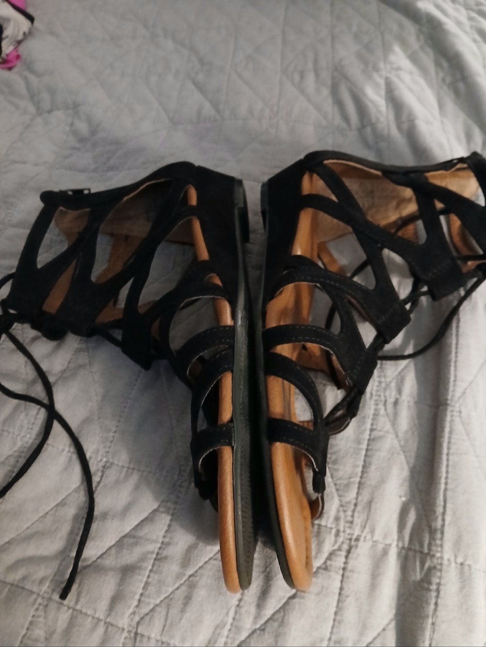 Women’s Black Lace-Up Gladiator Sandals - Picture 5 of 5